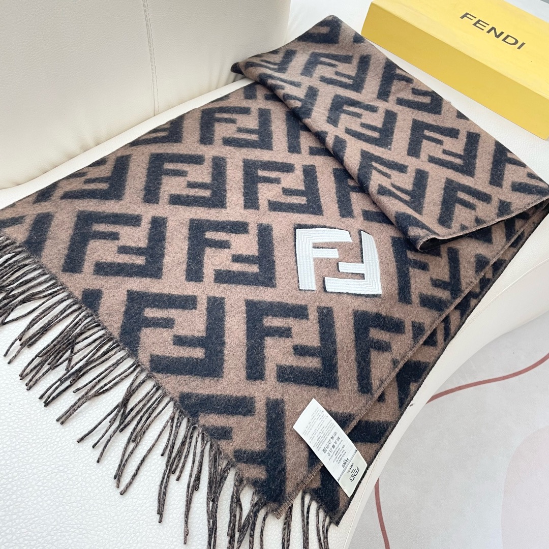 Fendi 펜디 FF 로고 양모 머플러 5