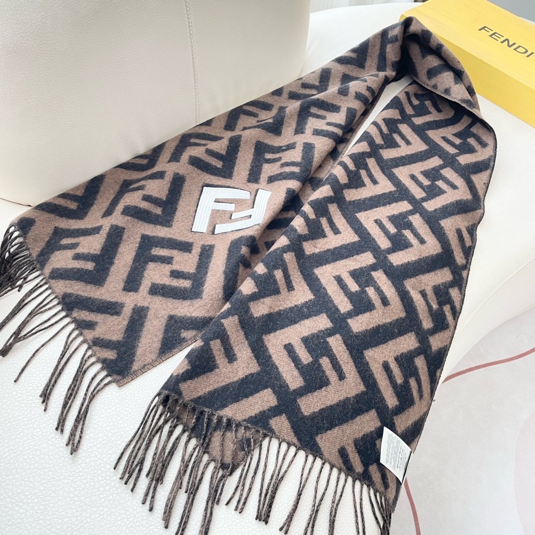 Fendi 펜디 FF 로고 양모 머플러 7