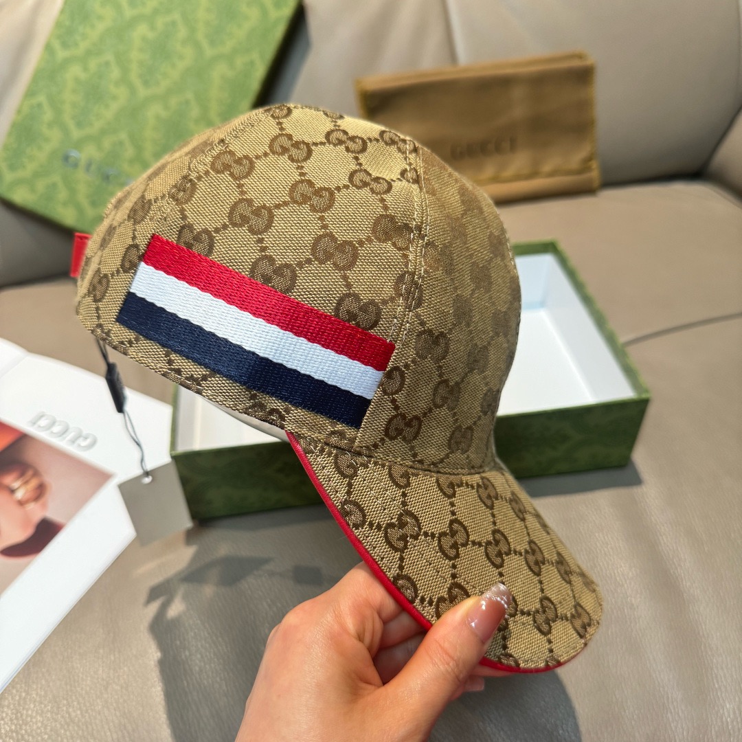 Gucci 구찌 남녀 공용 GG 모노그램 삼색 스트라이프 볼캡 4