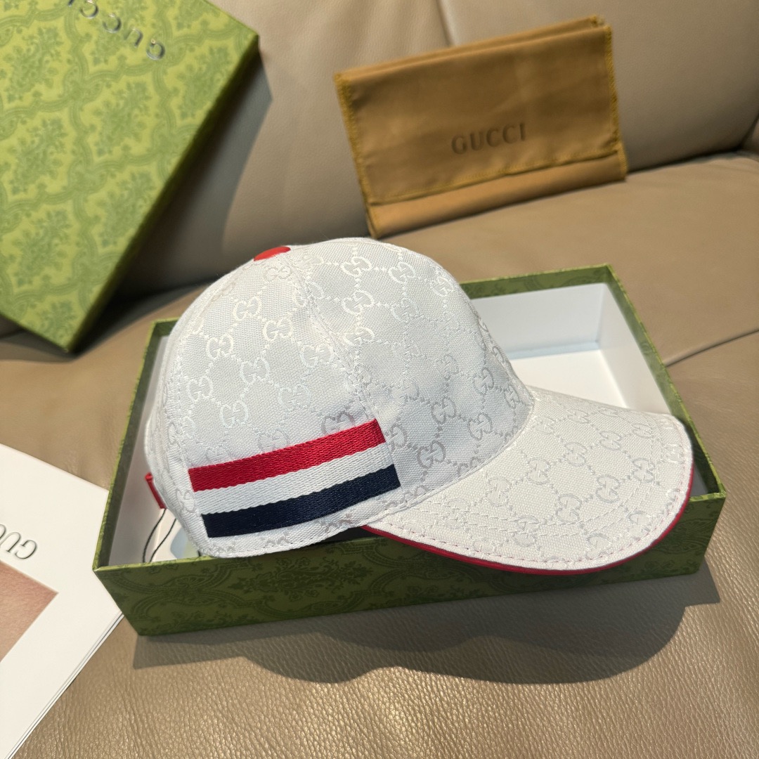 Gucci 구찌 남녀 공용 GG 모노그램 삼색 스트라이프 볼캡 2