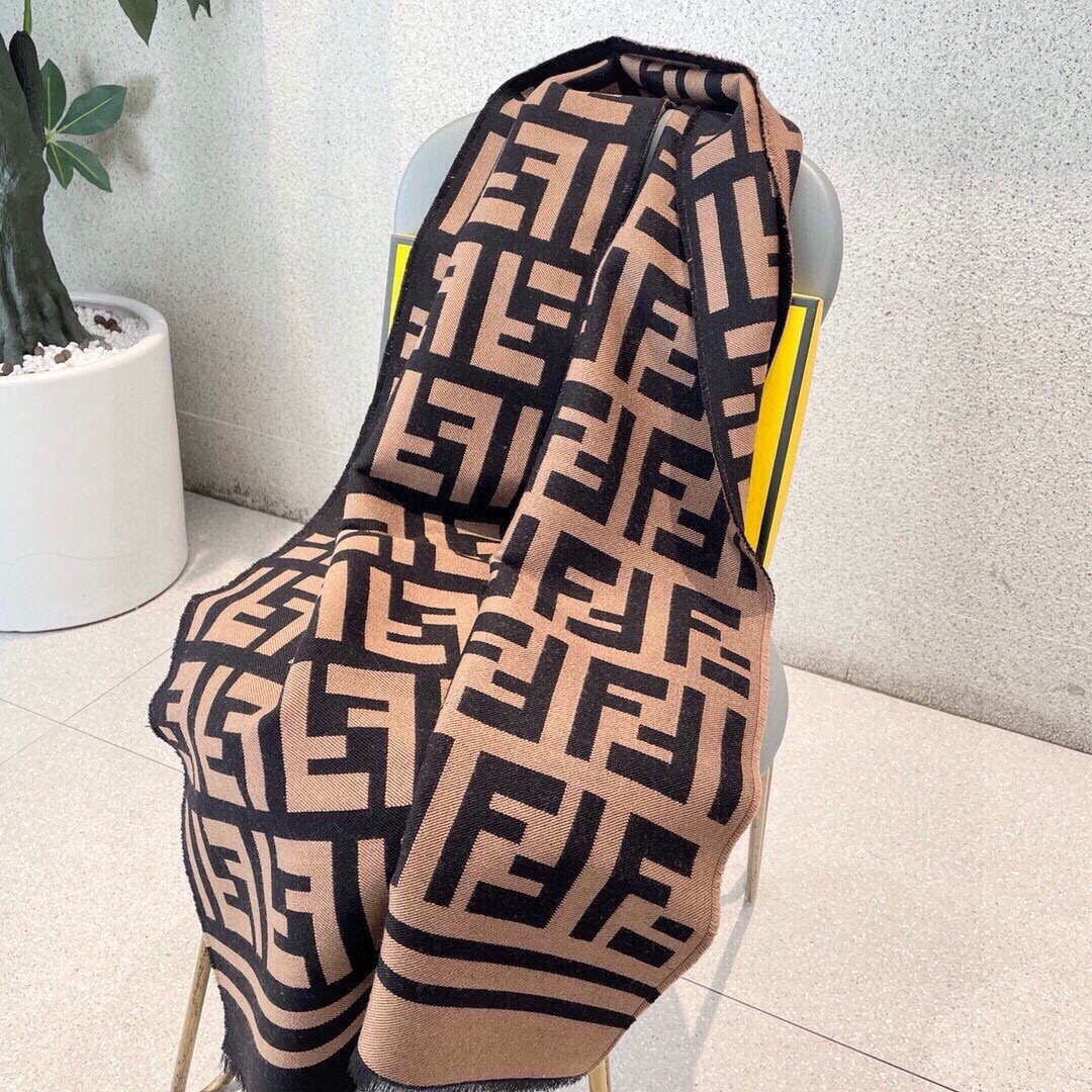 Fendi 펜디 FF 로고 울 캐시미어 머플러 7