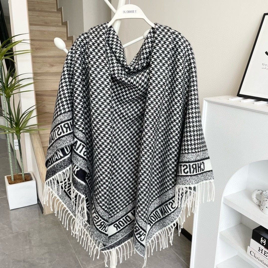 Dior 크리스찬 디올 하운드투스 울 숄 케이프 5