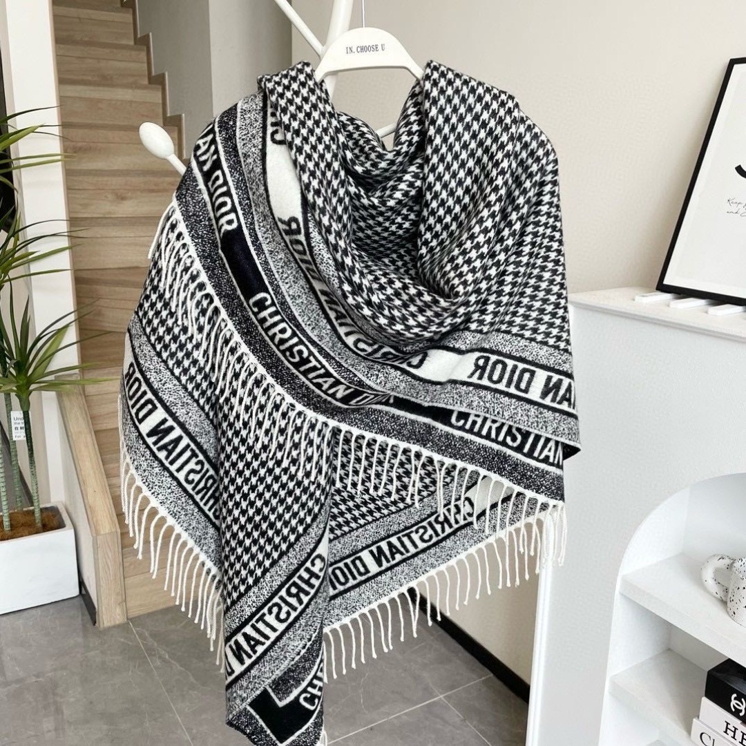 Dior 크리스찬 디올 하운드투스 울 숄 케이프 6