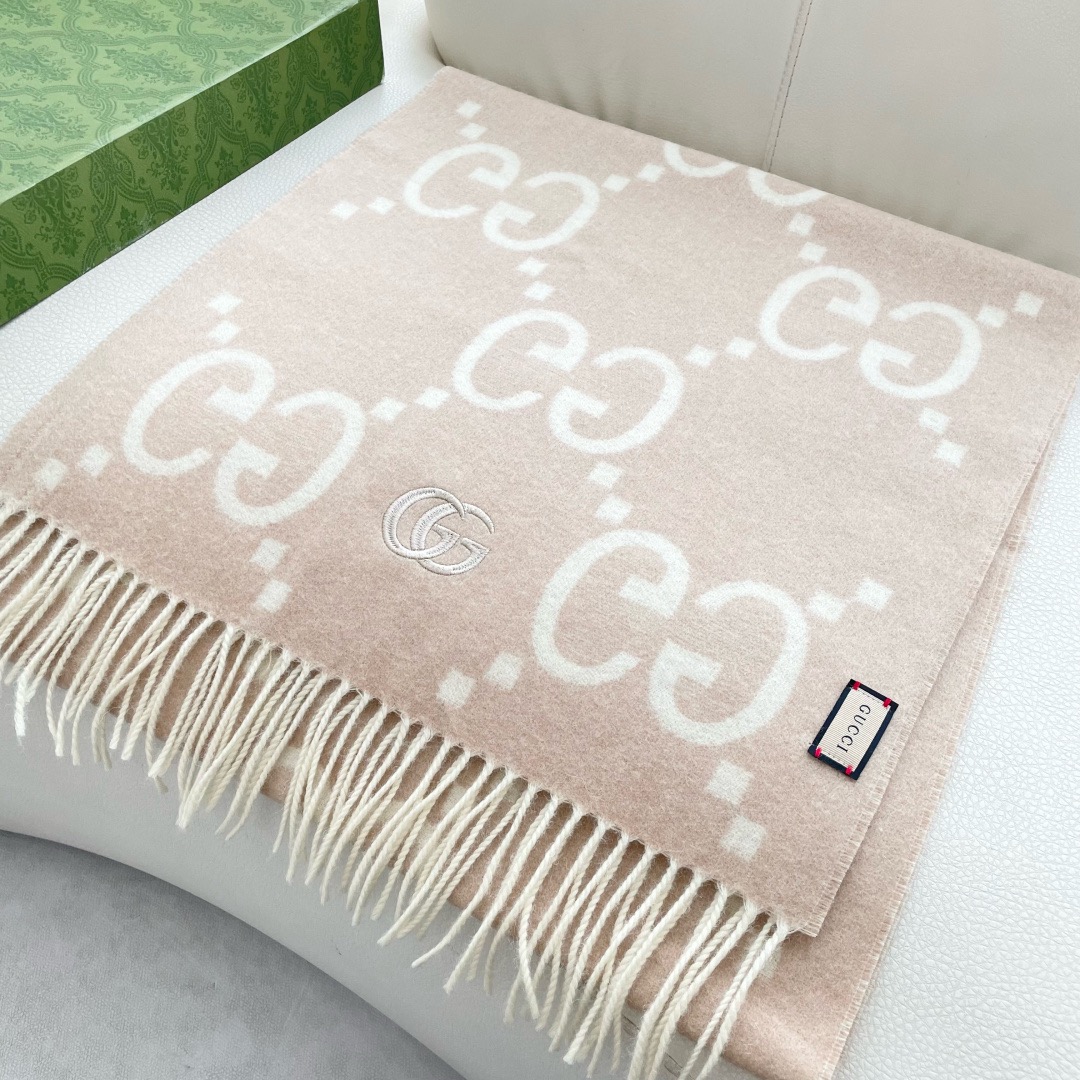 Gucci 구찌 GG 로고 양면 울 머플러 4