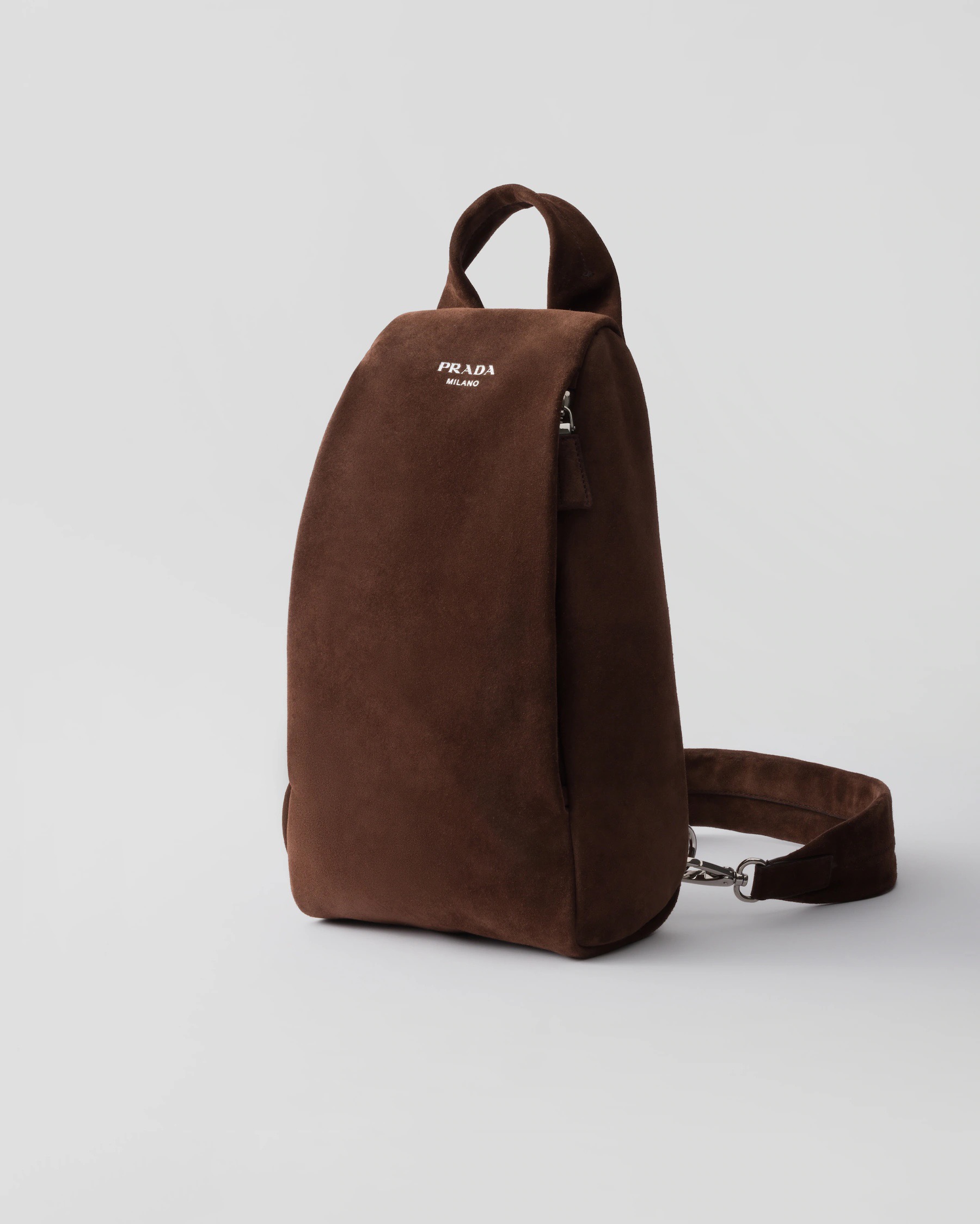 Prada 프라다 2VZ114 브라운 스웨이드 원숄더 백팩 2