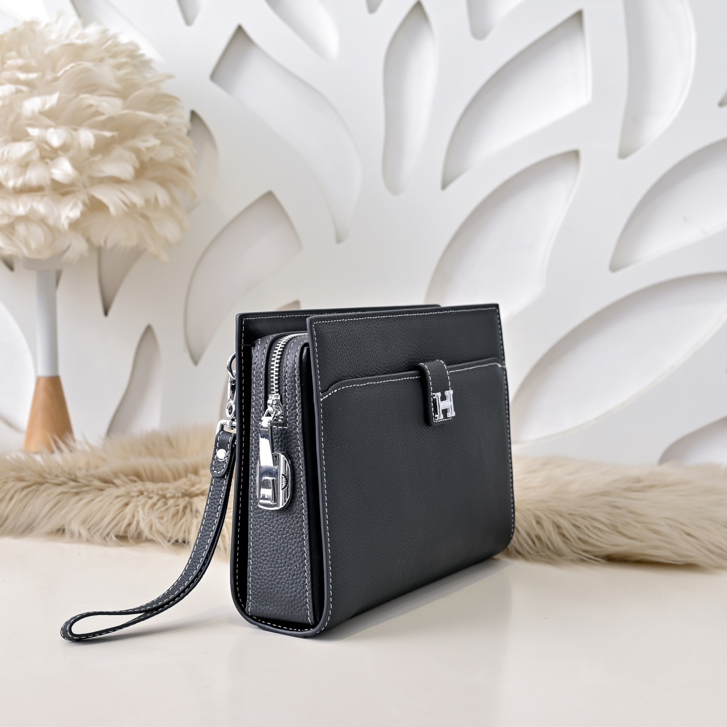 Hermes 에르메스 H로고 남성 소가죽 클러치백 2