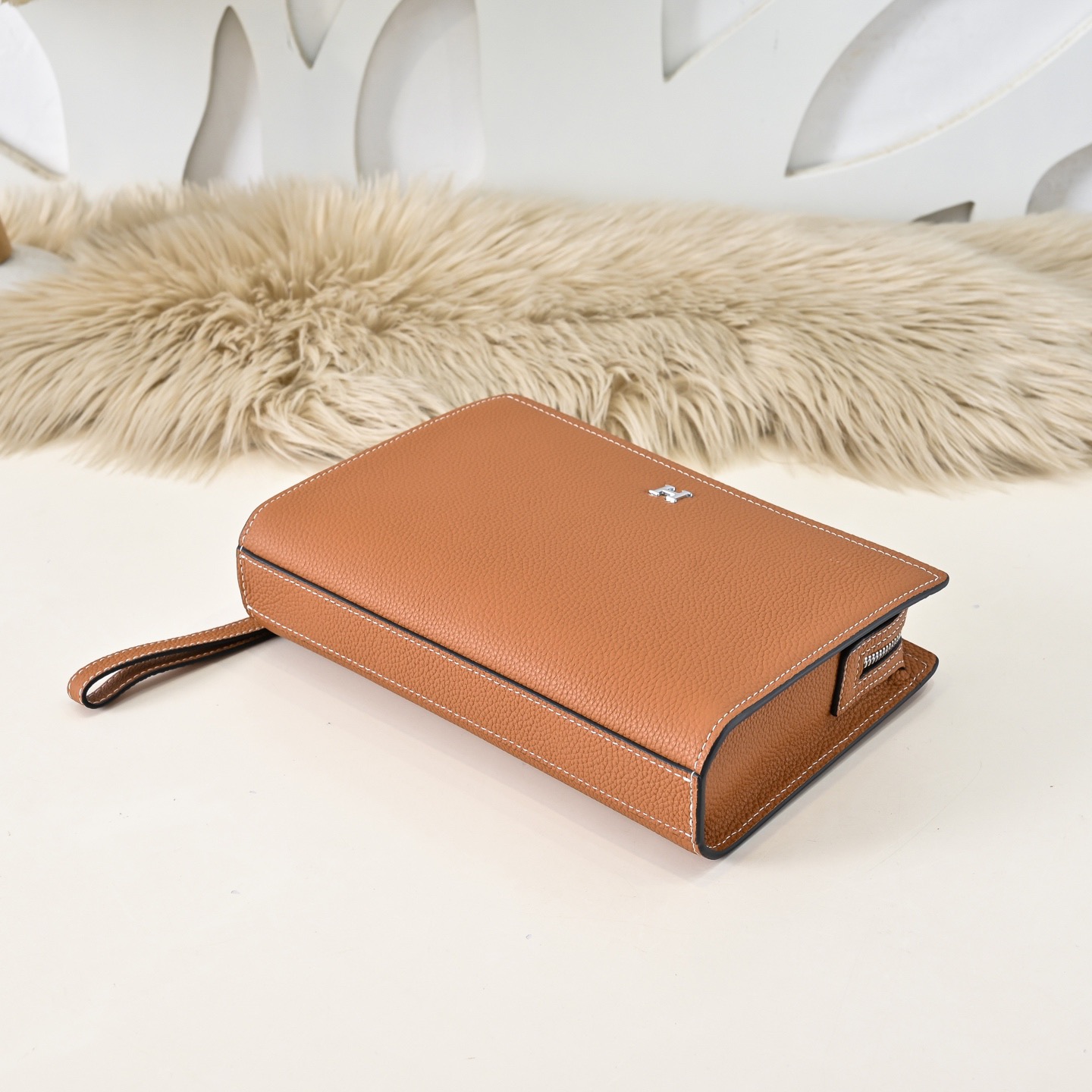 Hermes 에르메스 H 로고 남성 가죽 클러치백 7