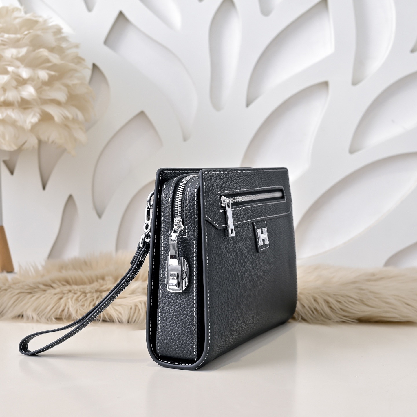 Hermes 에르메스 남성 가죽 클러치백 블랙 2