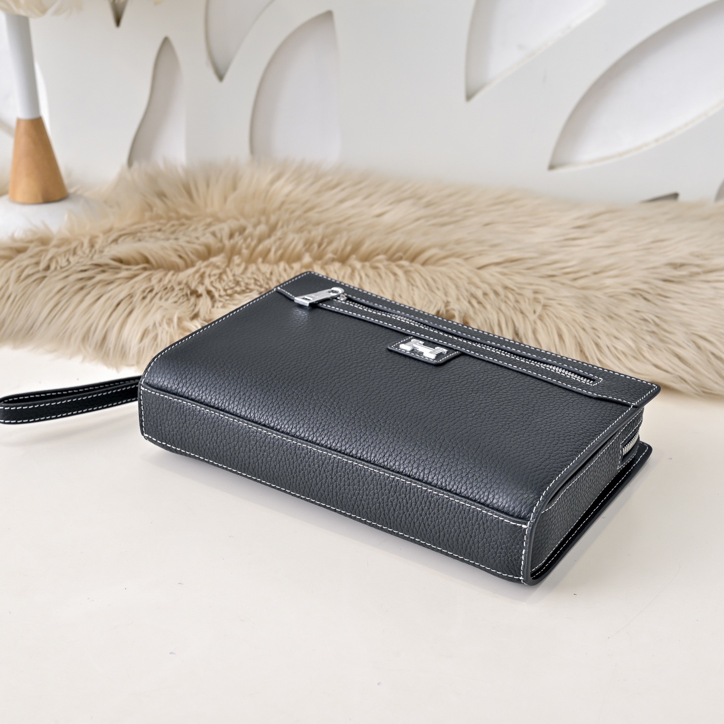 Hermes 에르메스 남성 가죽 클러치백 블랙 7