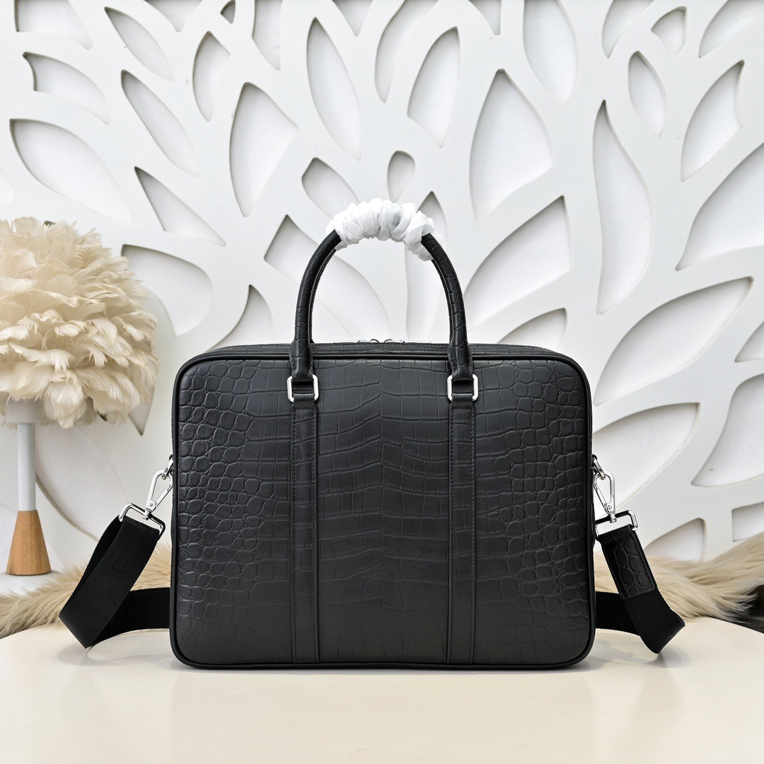 Prada 프라다 크로커다일 엠보 남성 브리프케이스 토트백 3