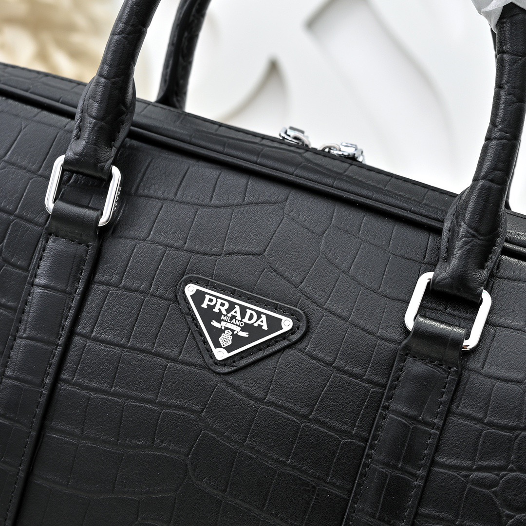 Prada 프라다 크로커다일 엠보 남성 브리프케이스 토트백 4