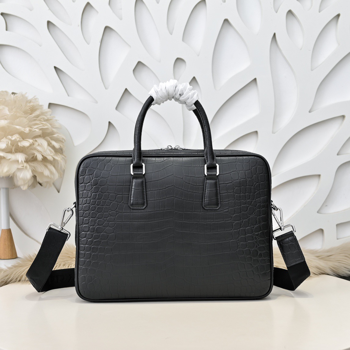 Prada 프라다 남성 크로커다일 엠보 비즈니스 토트백 3