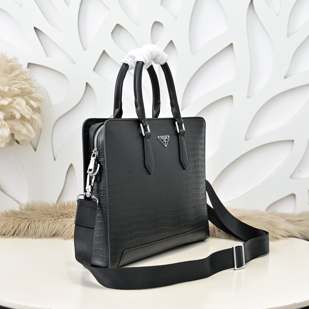 Prada 프라다 남성 크로커다일 패턴 브리프케이스 토트백 2