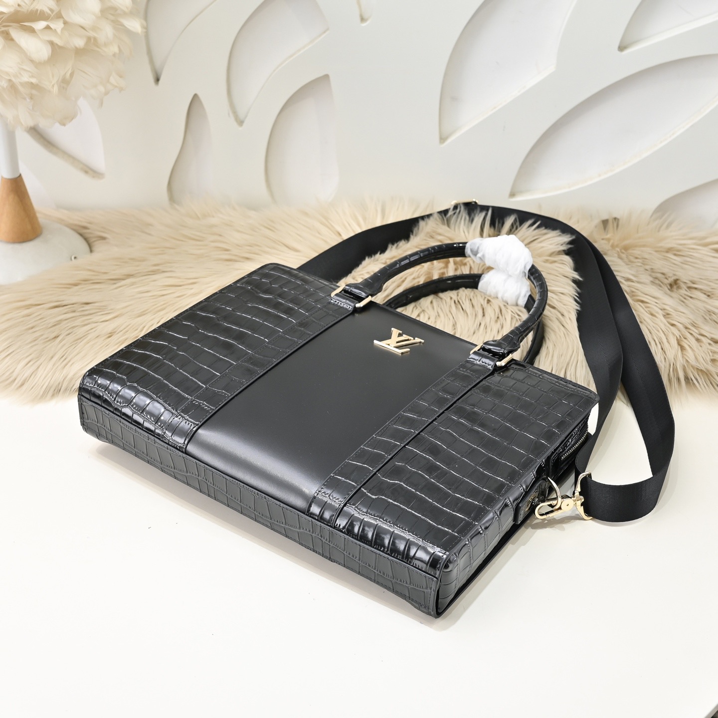 Louis Vuitton 루이비통 남성 크로커다일 패턴 비즈니스 토트백 7