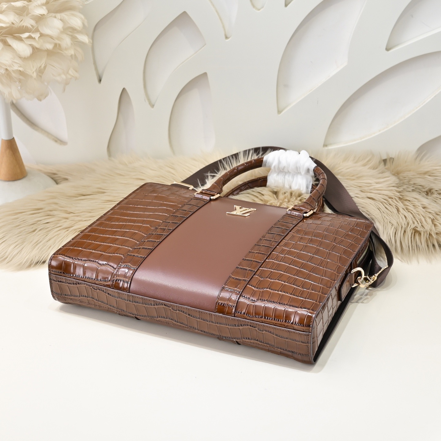 Louis Vuitton 루이비통 남성 크로커다일 패턴 브리프케이스 토트백 7