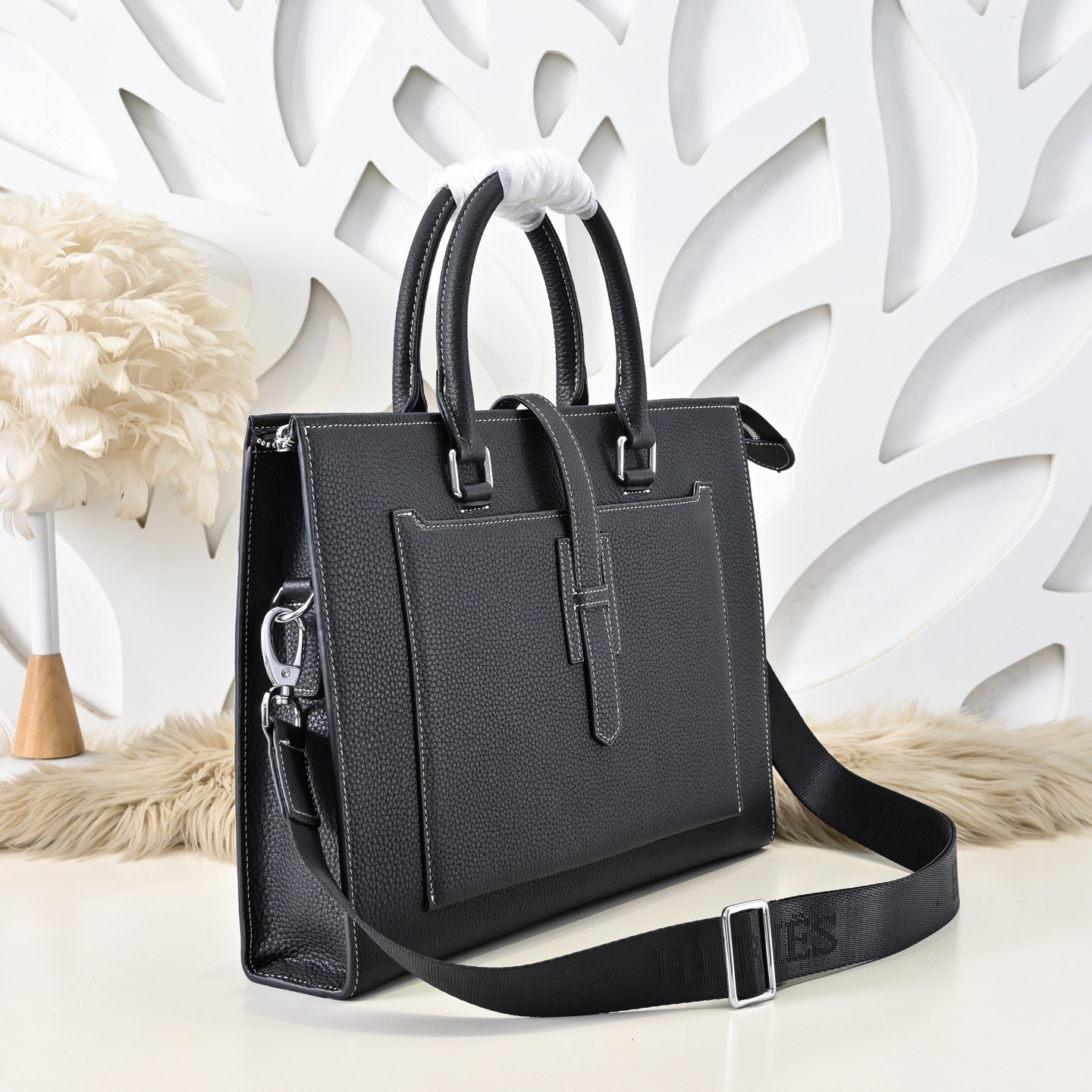 Hermes 에르메스 남성 토트 브리프케이스 블랙 가죽 2