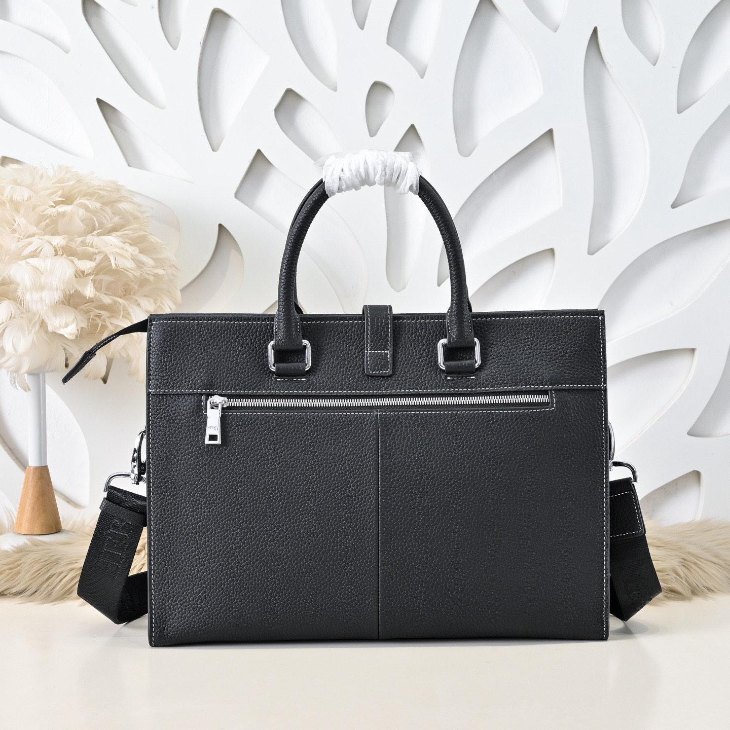 Hermes 에르메스 남성 토트 브리프케이스 블랙 가죽 3