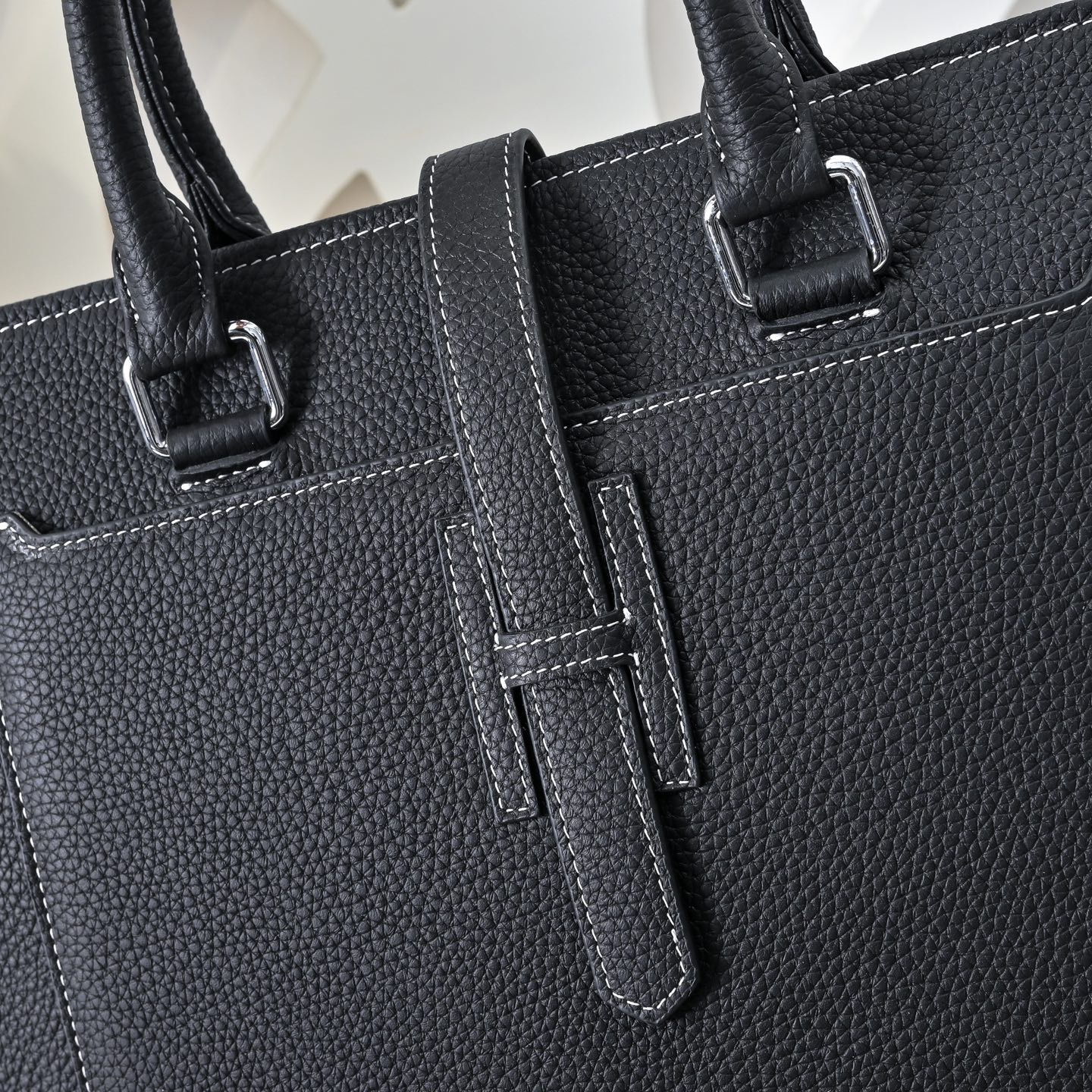 Hermes 에르메스 남성 토트 브리프케이스 블랙 가죽 4