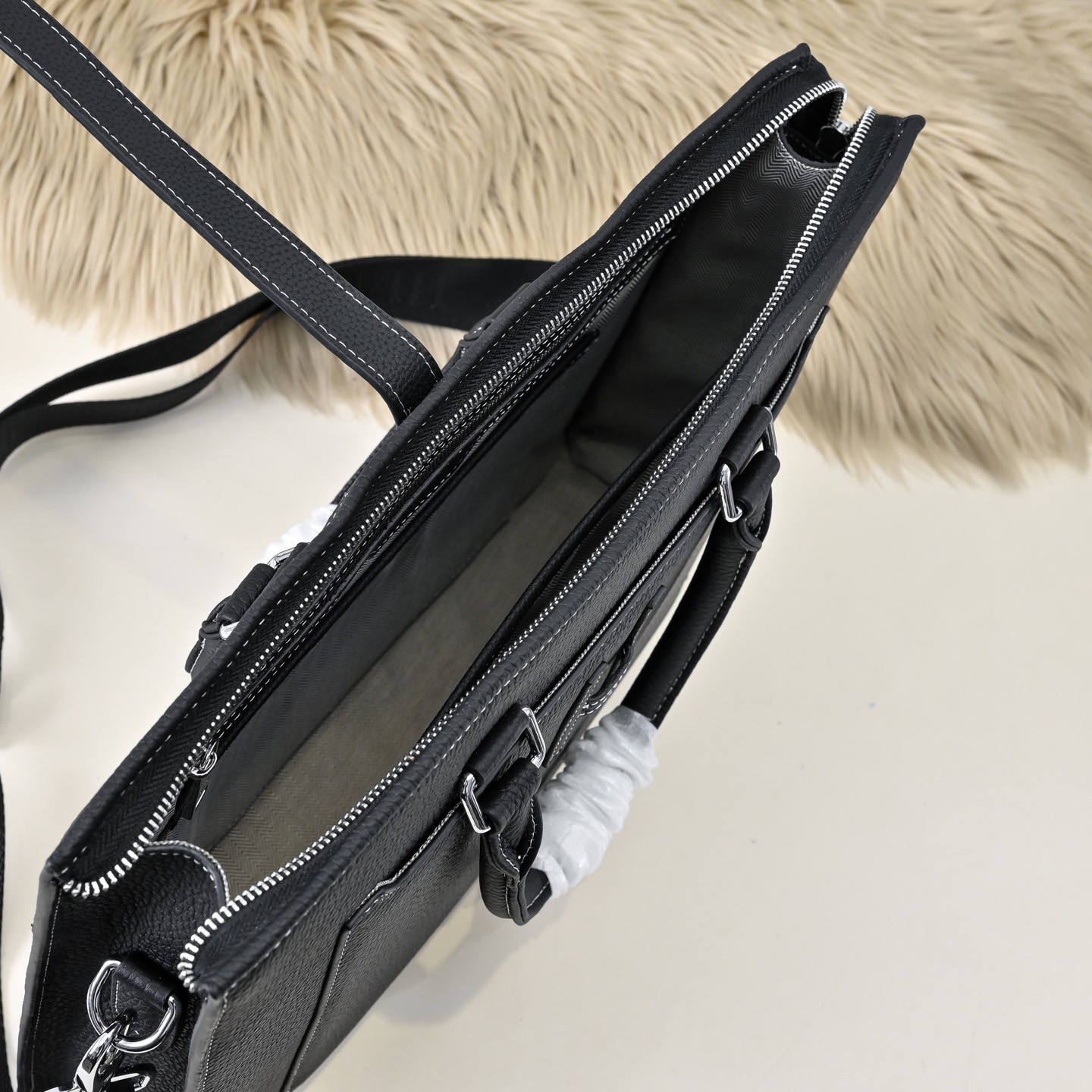 Hermes 에르메스 남성 토트 브리프케이스 블랙 가죽 9