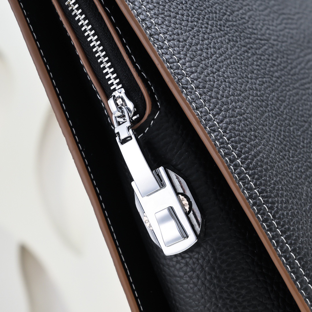 Hermes 에르메스 남성 토트백 블랙 레더 브리프케이스 5