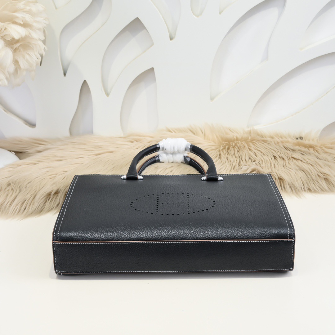 Hermes 에르메스 남성 토트백 블랙 레더 브리프케이스 7