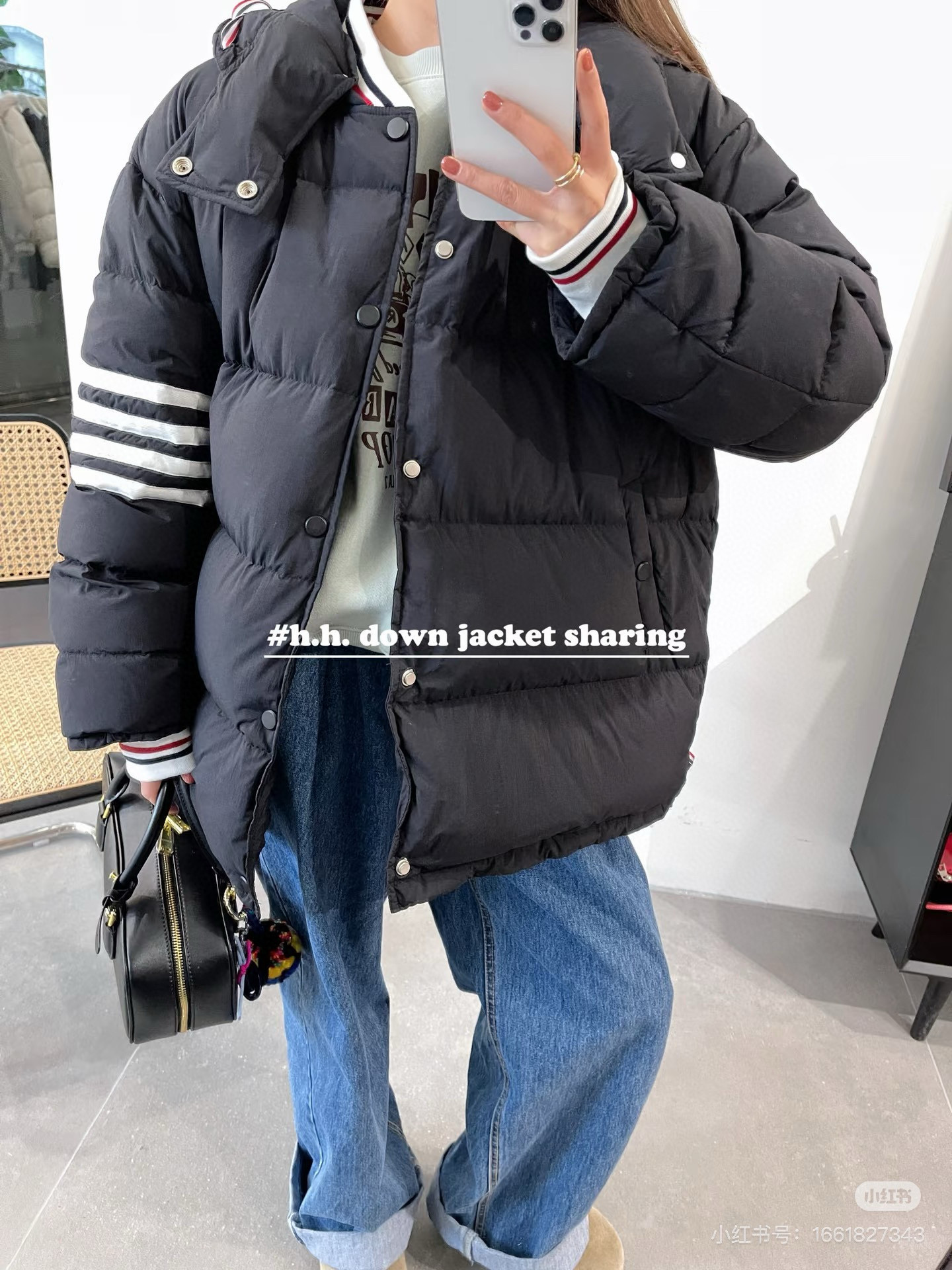 Thom Browne 톰브라운 클래식 사선완장 후드 다운 패딩 재킷 6