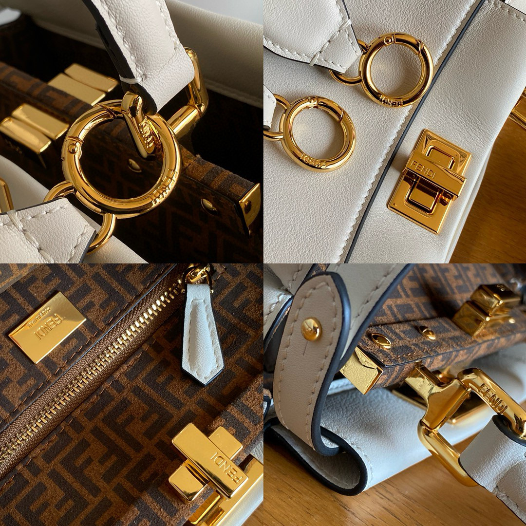 Fendi 펜디 Peekaboo 미니 토트백 크림화이트 9