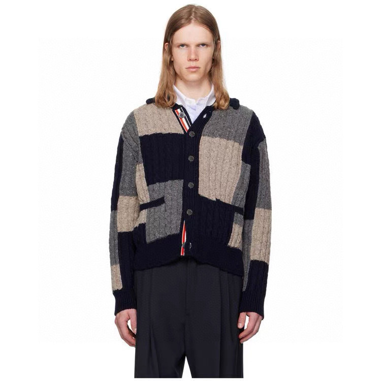 Thom Browne 톰브라운 컬러블록 케이블 니트 가디건 2