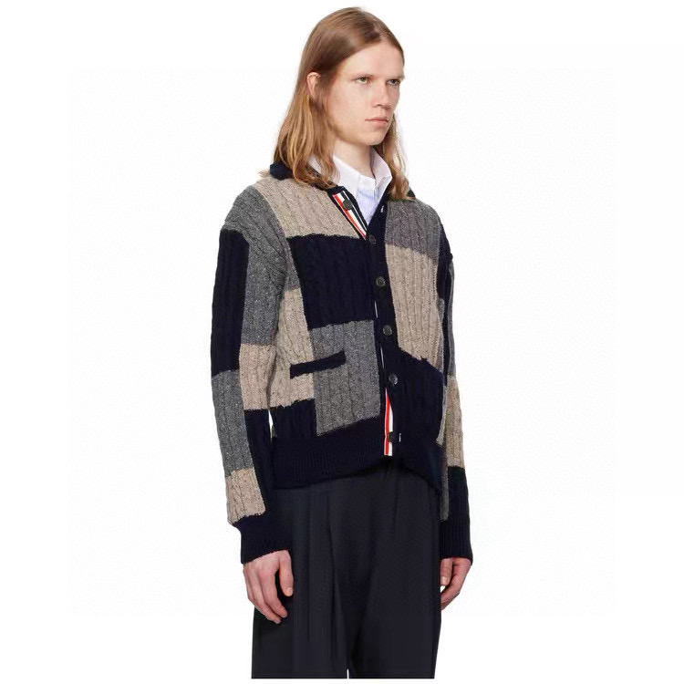 Thom Browne 톰브라운 컬러블록 케이블 니트 가디건 3
