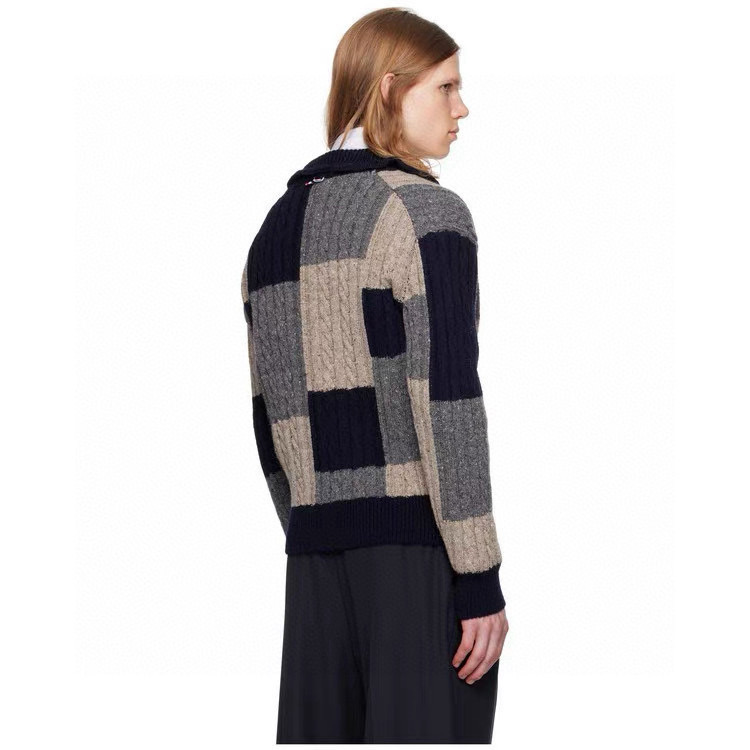 Thom Browne 톰브라운 컬러블록 케이블 니트 가디건 4