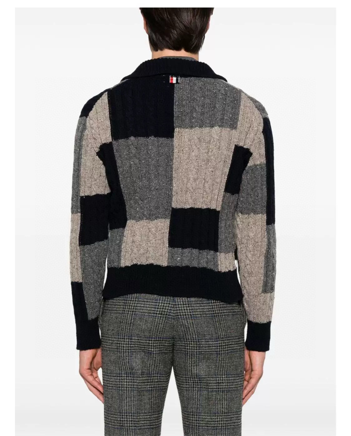 Thom Browne 톰브라운 컬러블록 케이블 니트 가디건 6