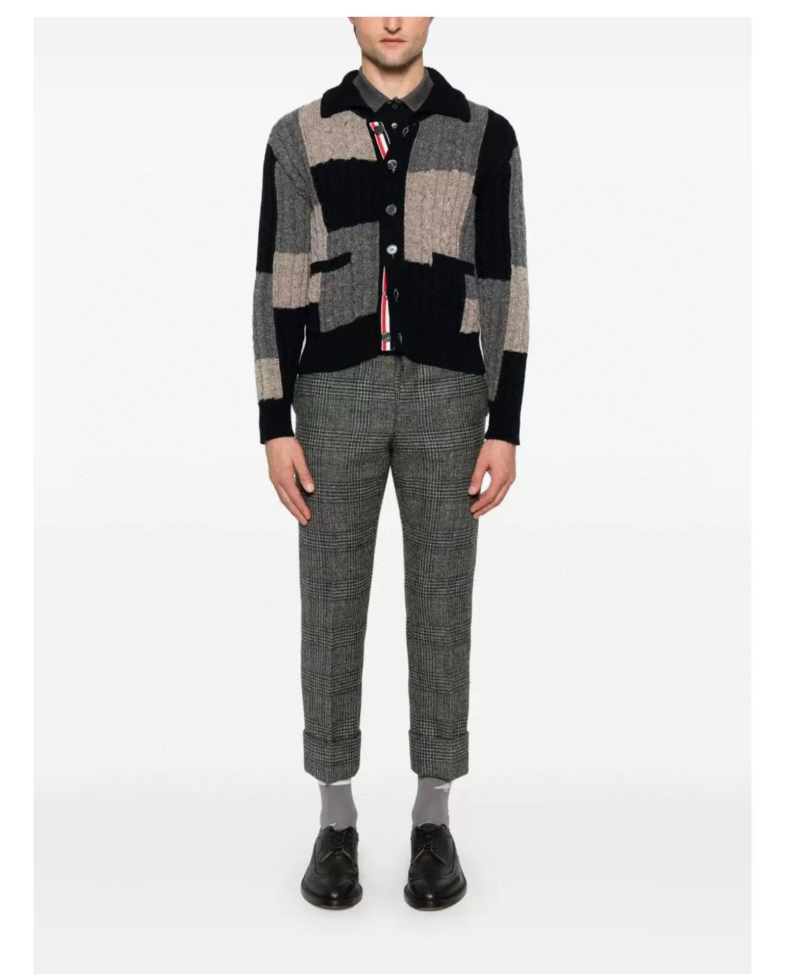 Thom Browne 톰브라운 컬러블록 케이블 니트 가디건 7