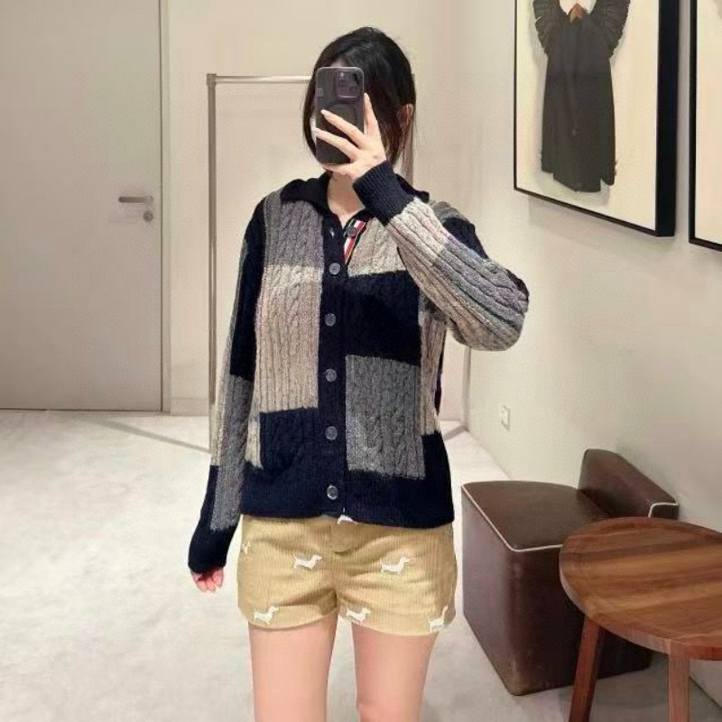 Thom Browne 톰브라운 컬러블록 케이블 니트 가디건 9
