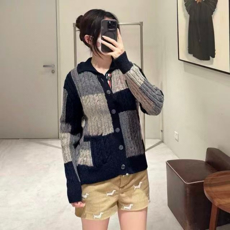 Thom Browne 톰브라운 컬러블록 케이블 니트 가디건 12