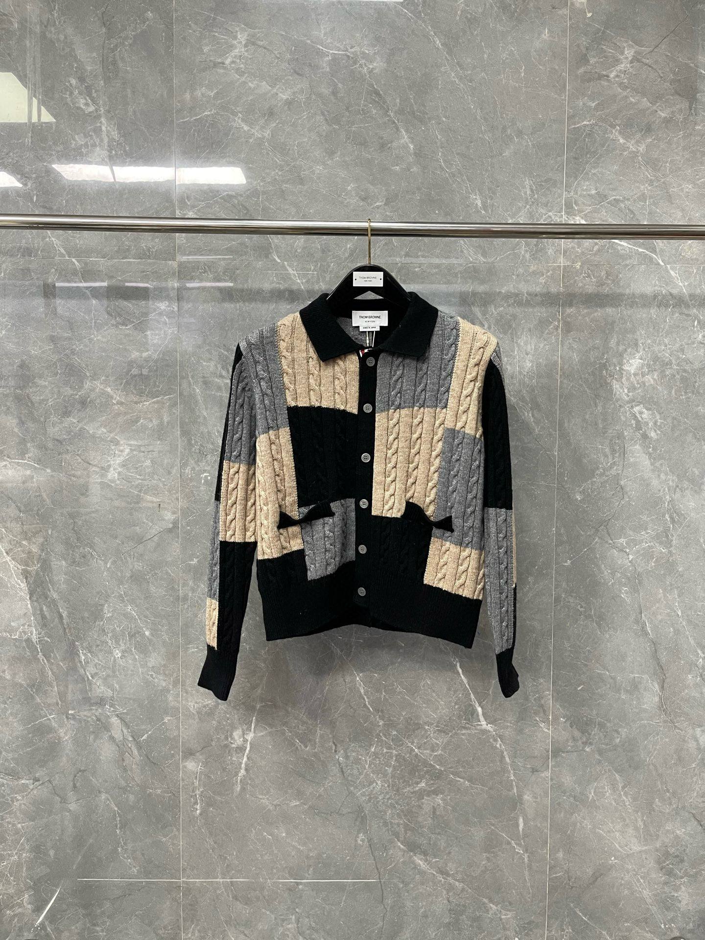 Thom Browne 톰브라운 컬러블록 케이블 니트 가디건 14