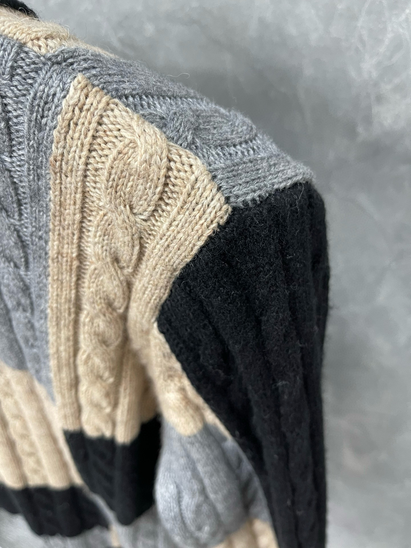 Thom Browne 톰브라운 컬러블록 케이블 니트 가디건 18