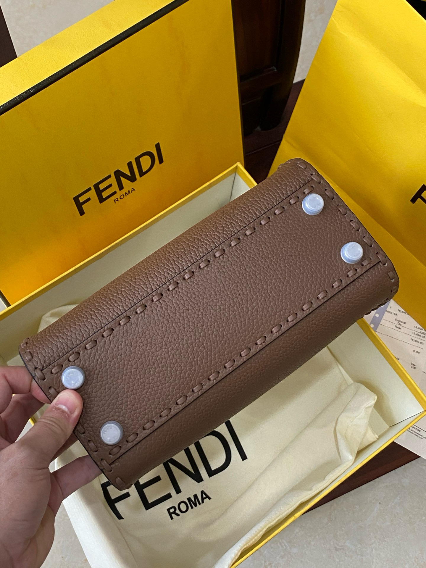 FENDI 펜디 미니 피카부 스티치 토트백 10