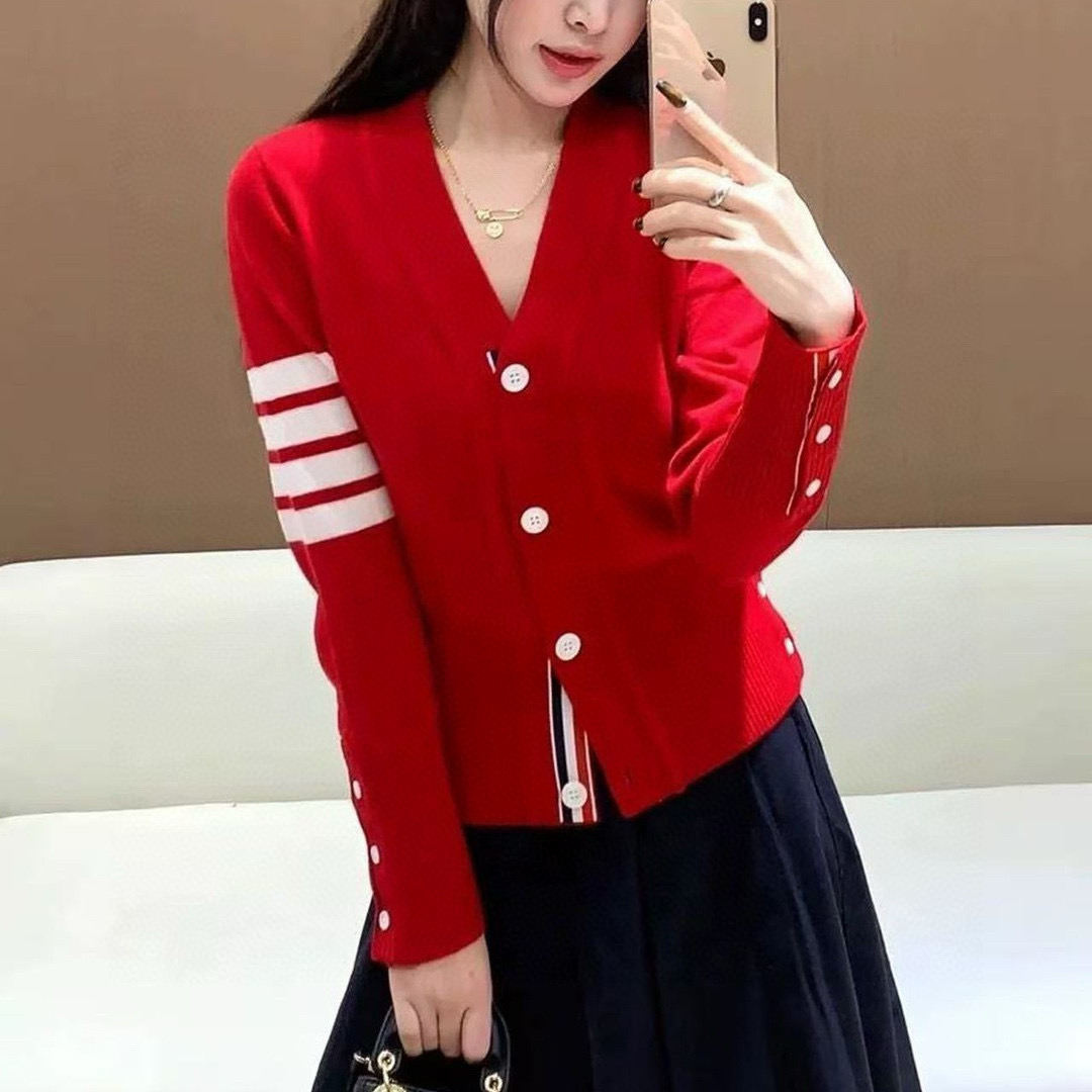 Thom Browne 톰브라운 사선 완장 V넥 울 가디건 1