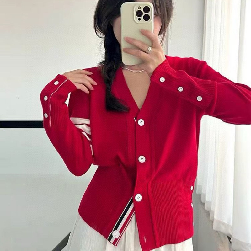 Thom Browne 톰브라운 사선 완장 V넥 울 가디건 6