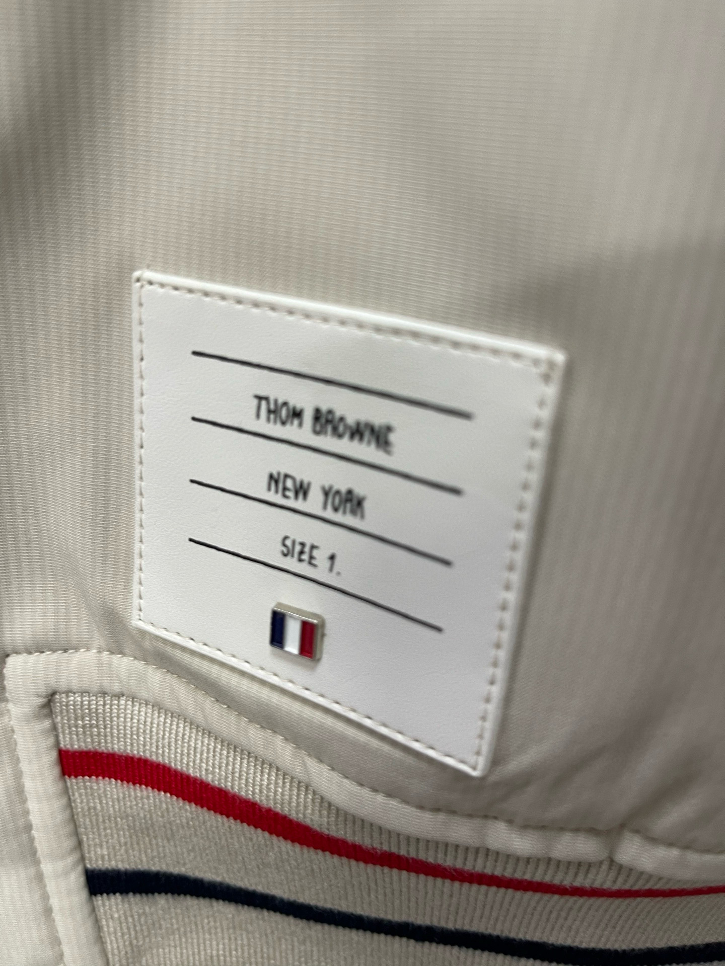 Thom Browne 톰브라운 사선 완장 네이비 파이핑 베이스볼 재킷 14