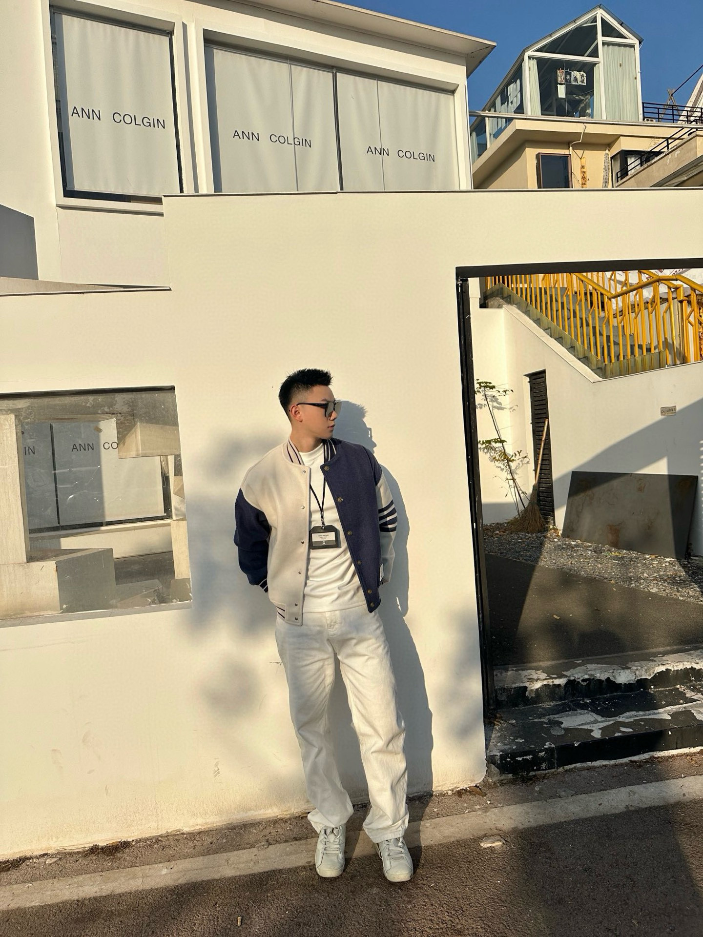 Thom Browne 톰브라운 배색 사선완장 스타디움 재킷 10