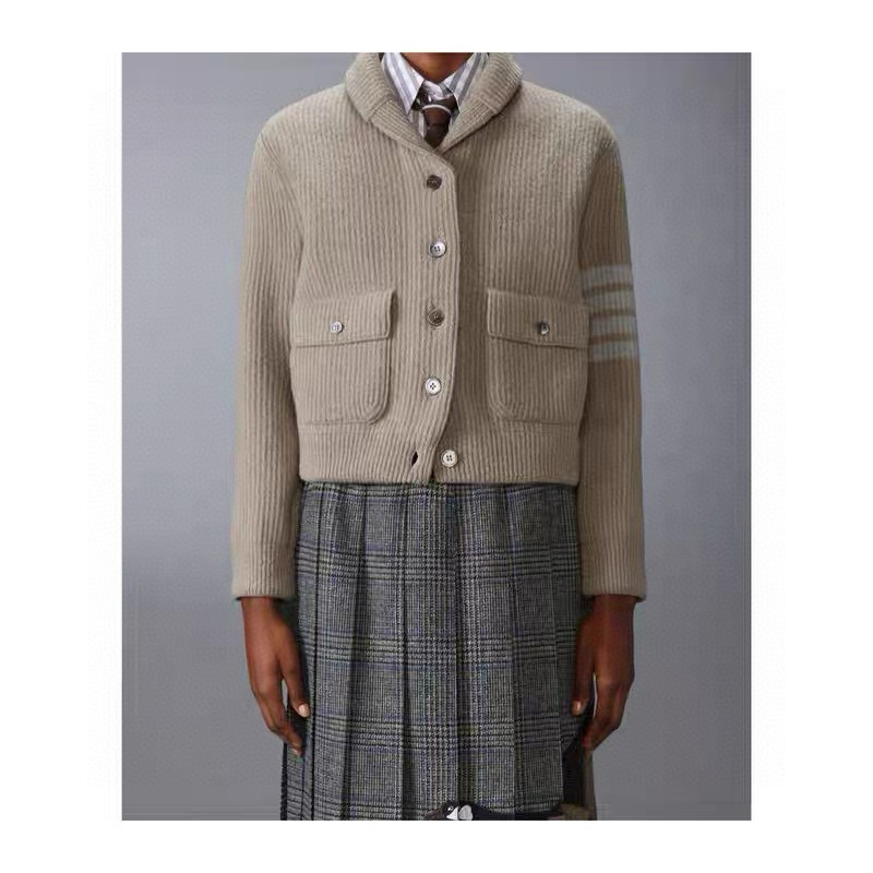 Thom Browne 톰브라운 여성 숄카라 포켓 니트 가디건 3