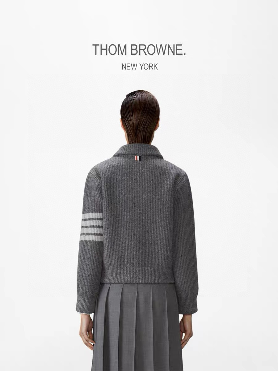 Thom Browne 톰브라운 여성 숄카라 포켓 니트 가디건 4
