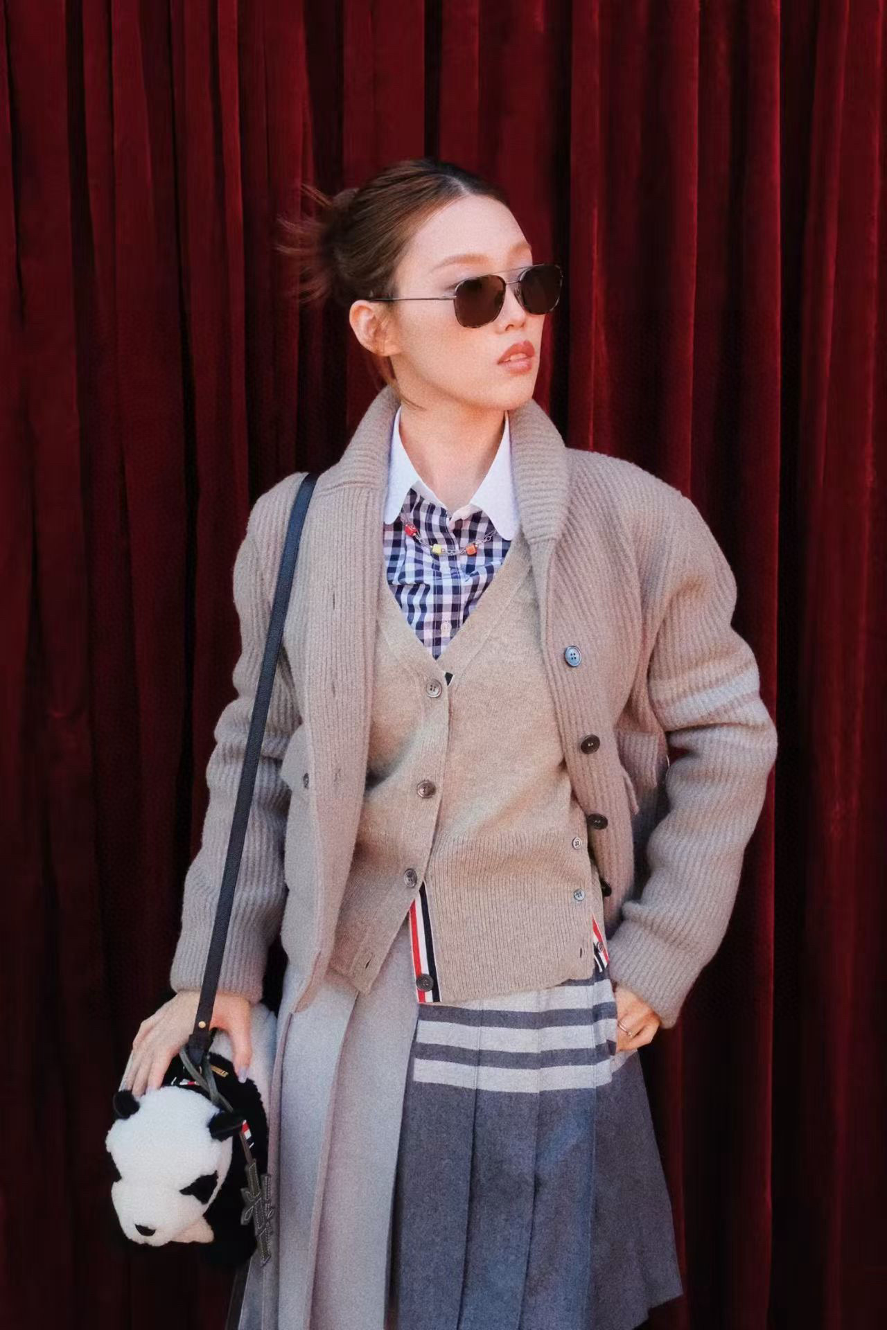 Thom Browne 톰브라운 여성 숄카라 포켓 니트 가디건 9