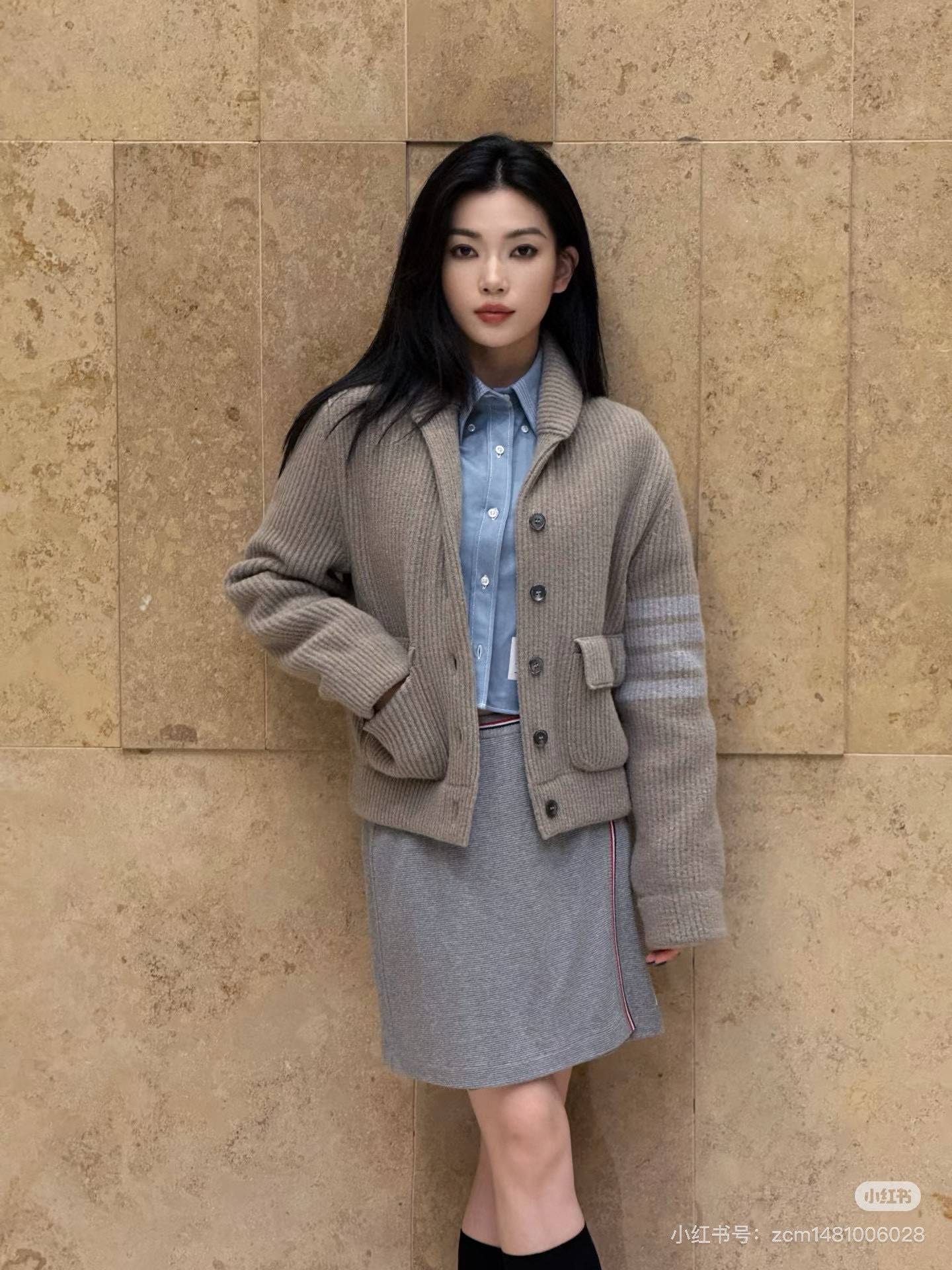 Thom Browne 톰브라운 여성 숄카라 포켓 니트 가디건 13