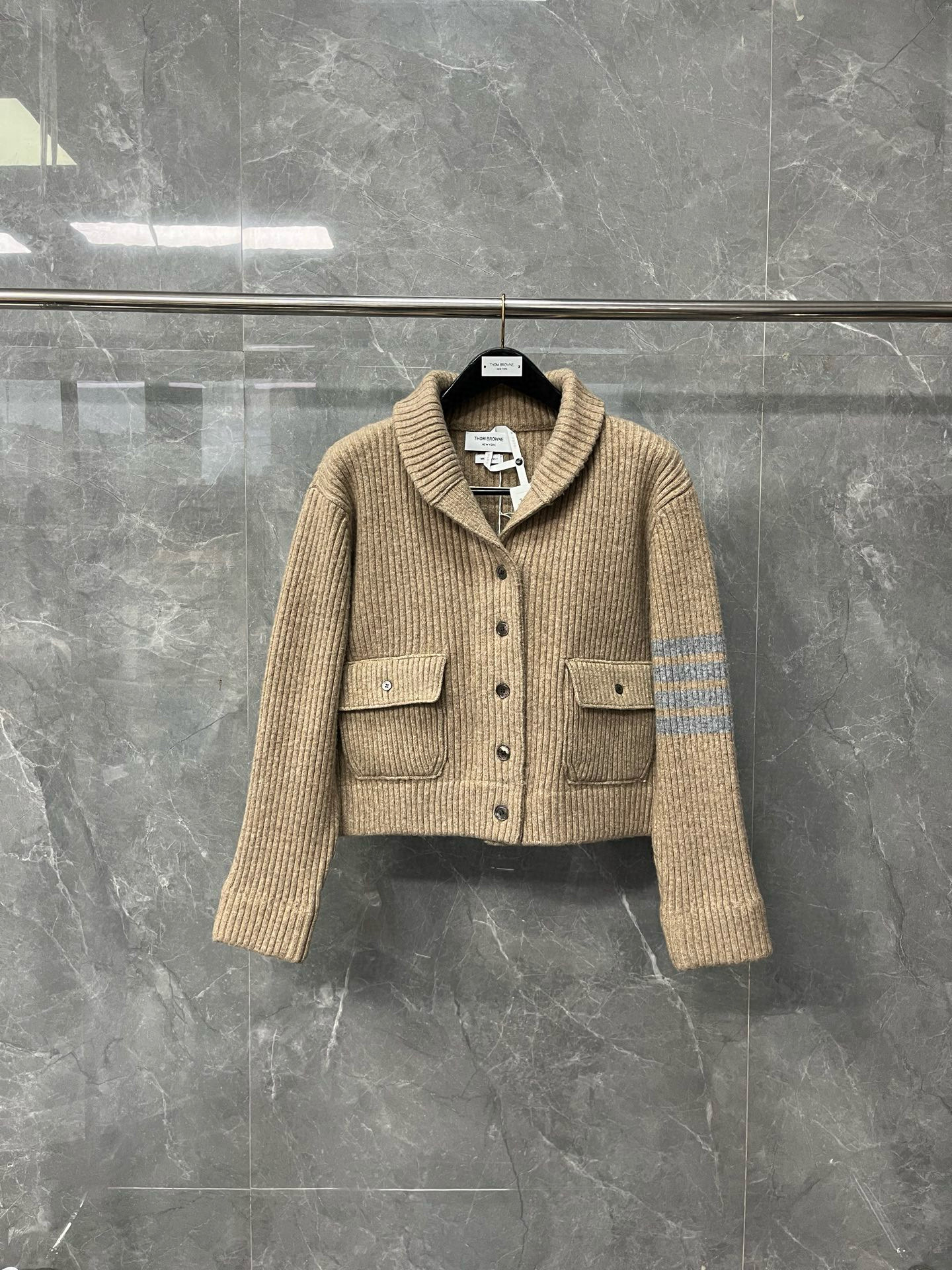 Thom Browne 톰브라운 여성 숄카라 포켓 니트 가디건 15