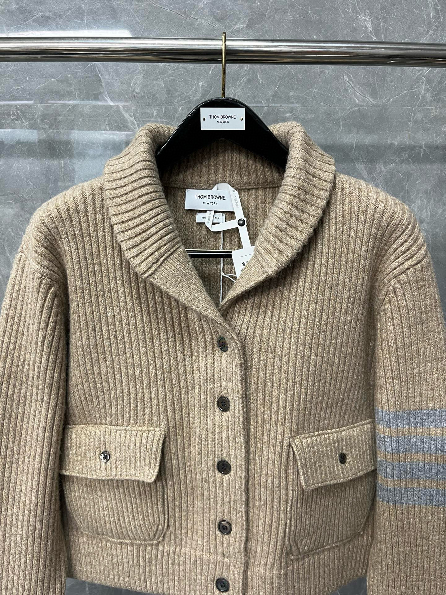 Thom Browne 톰브라운 여성 숄카라 포켓 니트 가디건 16