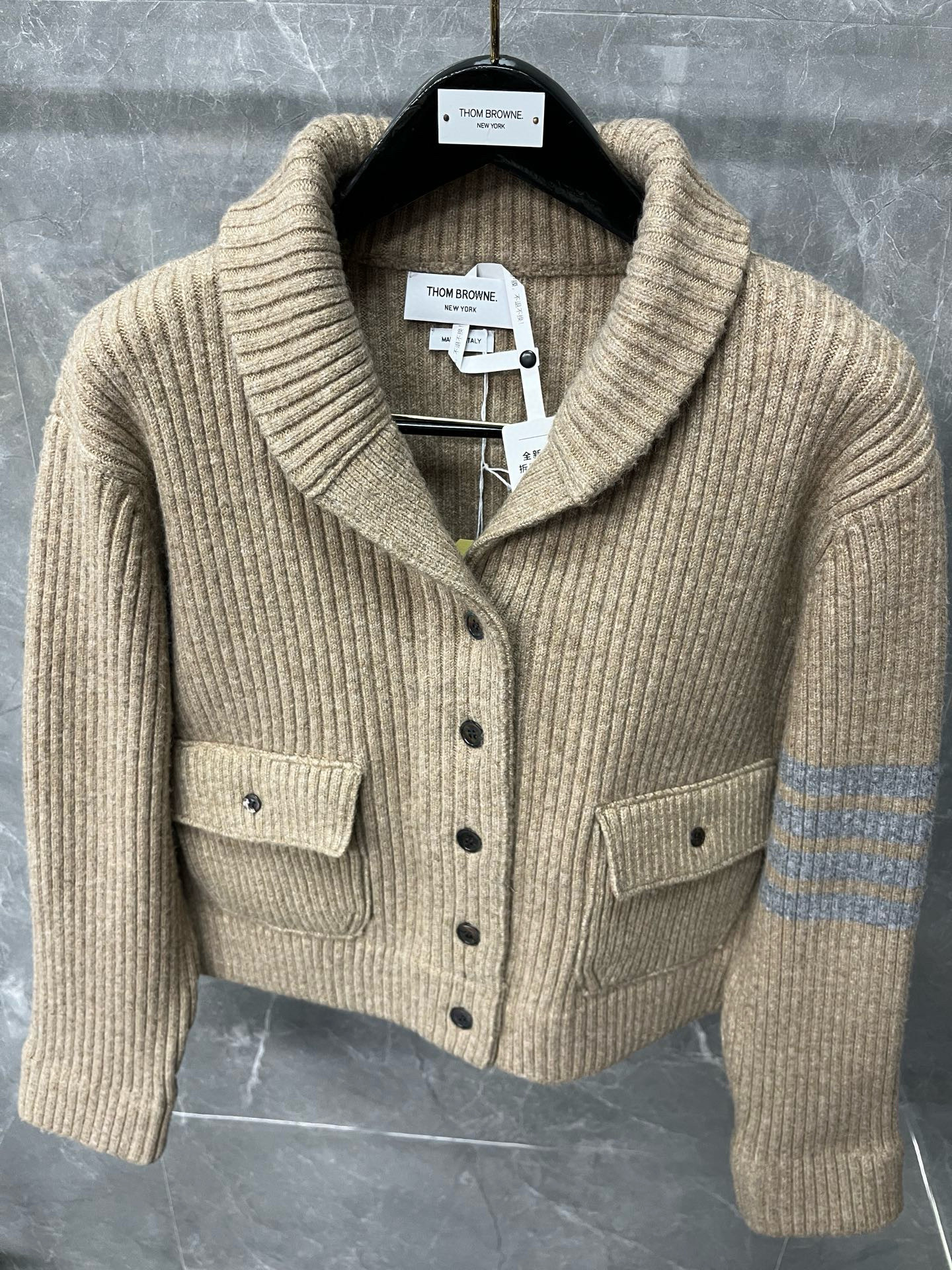 Thom Browne 톰브라운 여성 숄카라 포켓 니트 가디건 19