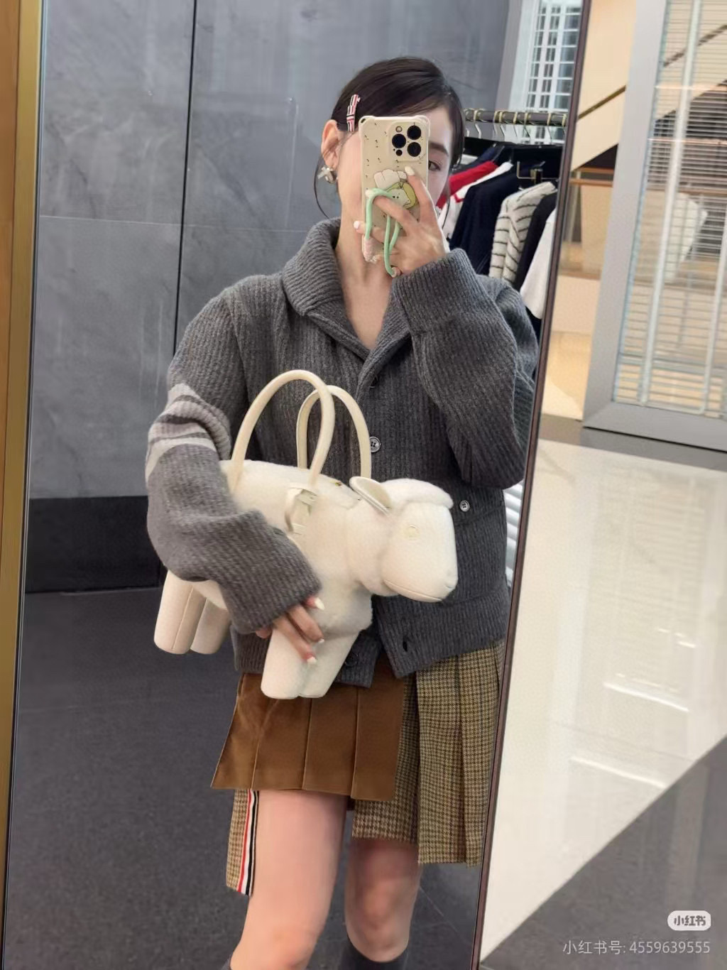 Thom Browne 톰브라운 여성 숄카라 포켓 니트 가디건 6