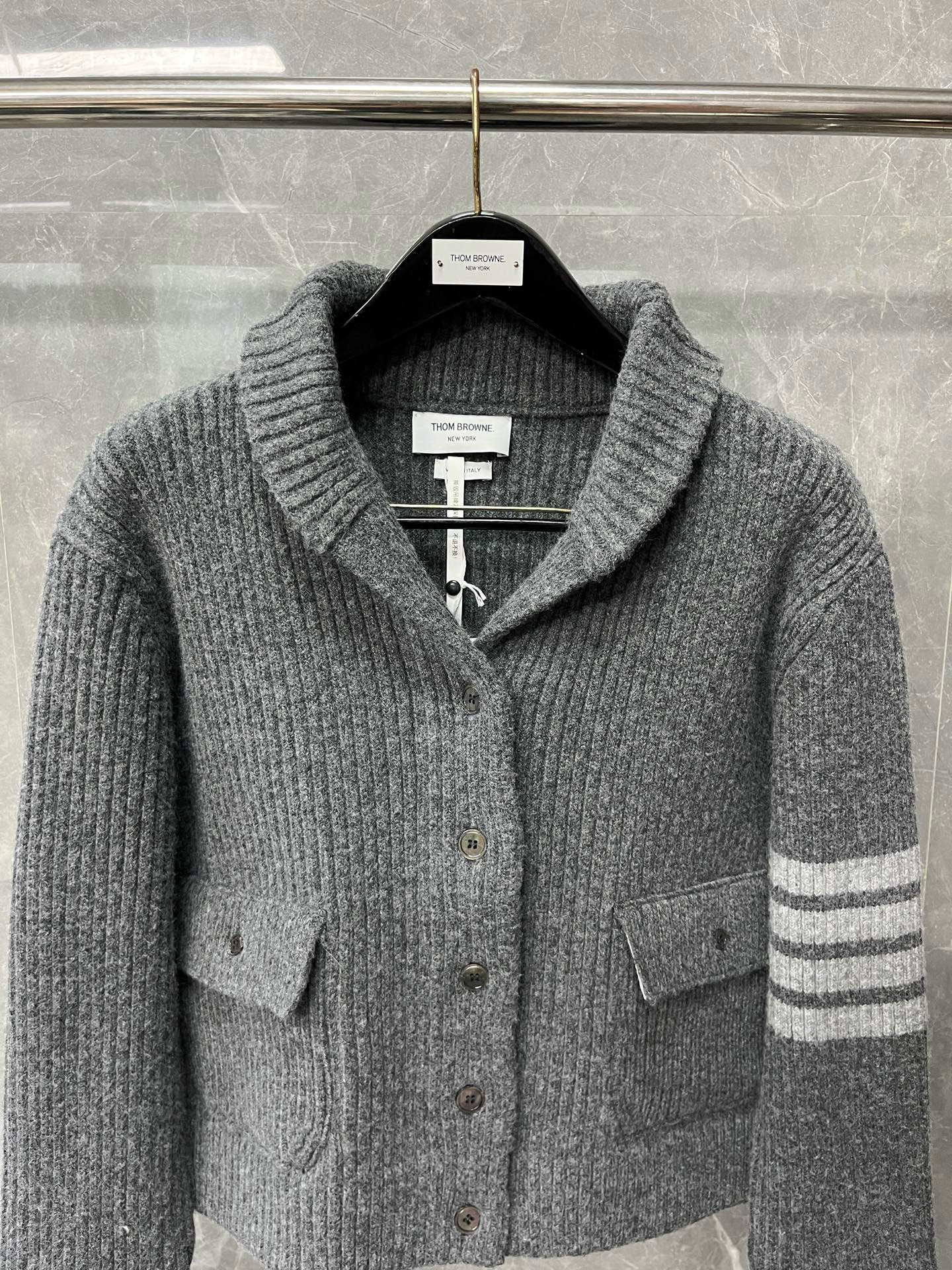 Thom Browne 톰브라운 여성 숄카라 포켓 니트 가디건 11